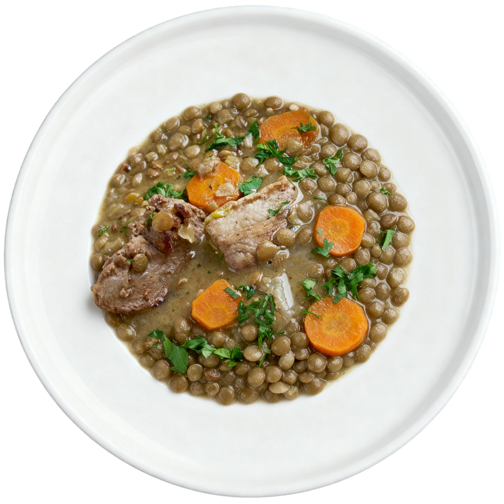 Petit salé aux lentilles Beluga