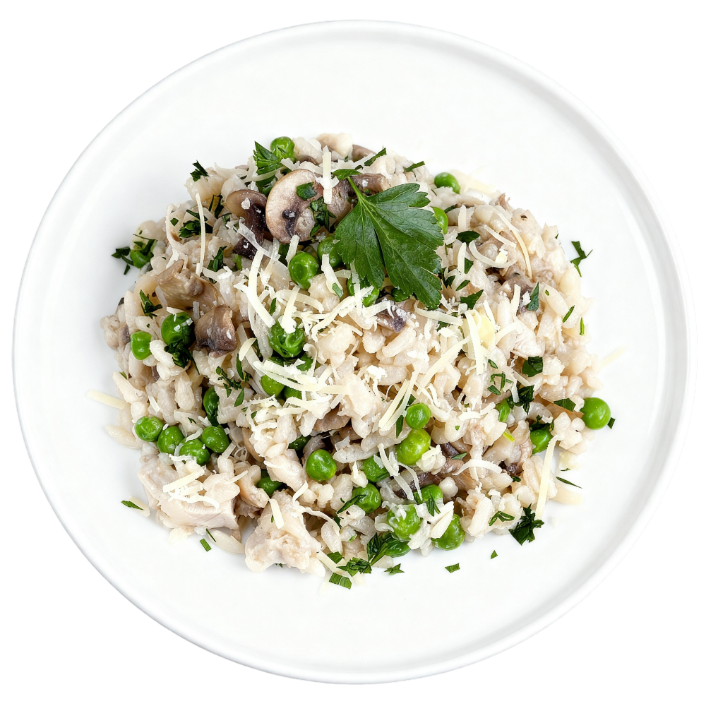 Risotto au poulet & cèpes