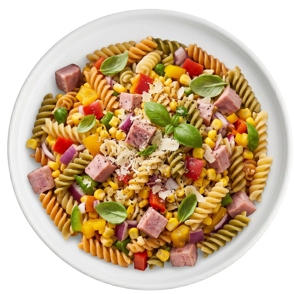 Salade Printanière aux Pâtes, Jambon et Légumes