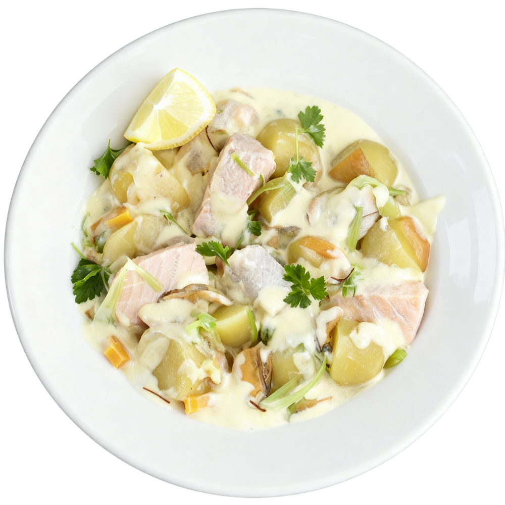 Blanquette de saumon & pommes de terre